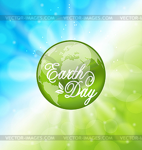 Glowing Bright Background for Earth Day Holiday wit - vector clipart / vector image