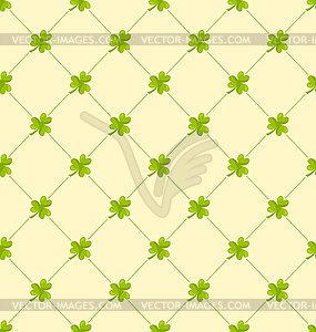 Seamless Ornamental Pattern with Clovers for St. - vector image