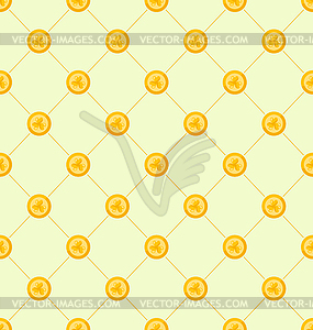 Seamless Simple Pattern with Golden Coins for St. - vector clipart