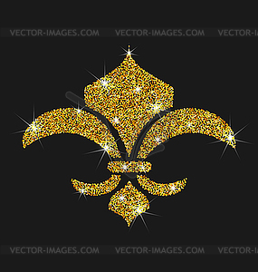Icon of Fleur de Lis with Glitter Surface - vector clipart