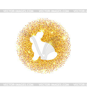 Абстрактный Happy Easter Золотой Блеск Кролик - цветной векторный клипарт