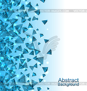 Blue Abstract Background with Pyramids with Light - vector image