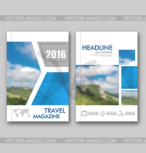 Brochure Template of Travel Magazine, Cover Design - vector clipart