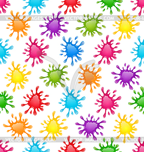 Seamless Fun Pattern with Multicolored Blots - vector image