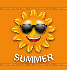 Cool Happy Summer Sun in Sunglasses - vector image