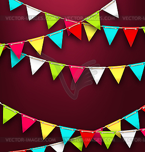 Партии фон с красочными Бантинг Флаги - иллюстрация в векторе