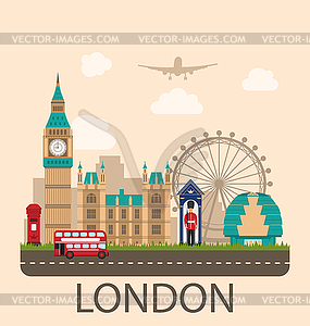 Design Poster for Travel of England - vector clip art