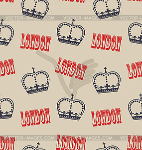 Old Seamless Texture of Crown of Queen. Retro - vector clipart