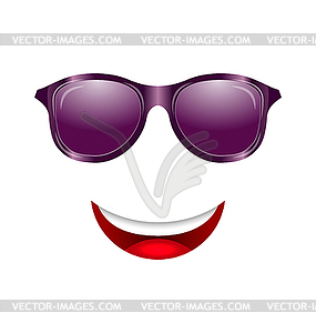 Abstract Fun Face with Mouth and Sunglasses - vector clipart