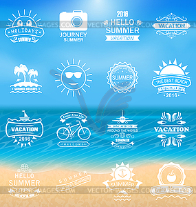 Group Summer Holidays Labels - vector EPS clipart