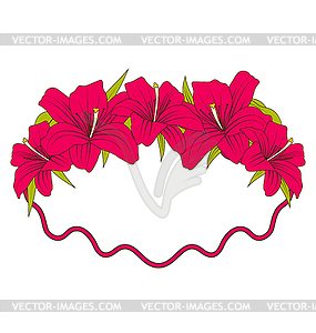 Свадебная открытка с красочными красивые цветы лилии - изображение в векторном формате