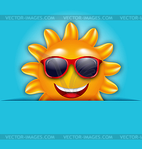 Cool Summer Sun in Sunglasses, Beautiful Card - royalty-free vector image
