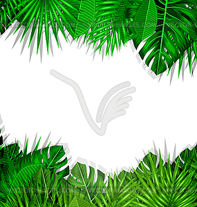 Frame Tropical Leaves Summer Background - vector clipart