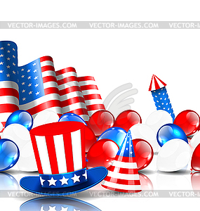 Festive Background in American National Colors - vector clipart