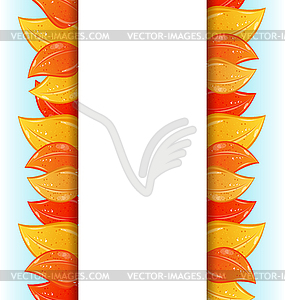 Abstract Autumn Invitation with Colorful Leaves - vector clip art