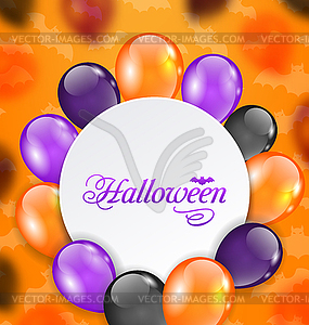 Halloween Greeting Card with Colored Balloons - vector clipart / vector image