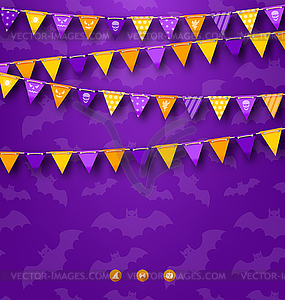 Halloween Party Background with Bunting - vector clipart