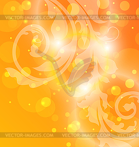 Autumn floral template with effect bokeh - vector clip art