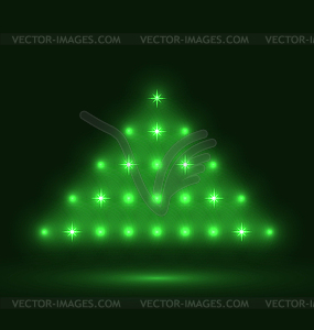 Abstract glowing christmas tree - vector image