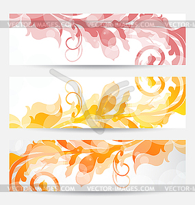 Set floral templates with changing autumnal colors - vector clipart