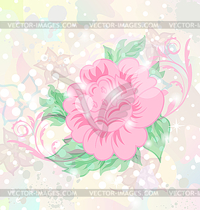 Abstract romantic grunge background with flower - royalty-free vector clipart