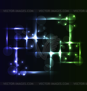 Abstract background, set square bubbles with light - vector image