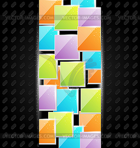 Abstract metal background with colorful squares - vector clipart
