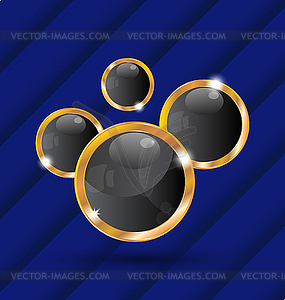 Golden speech bubbles on blue background - vector clipart / vector image