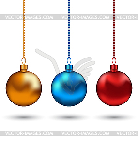 Рождественские красочные шарики - клипарт в векторном виде