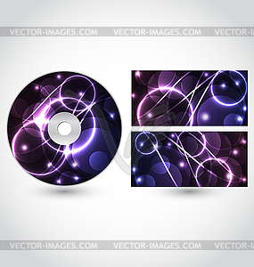 Компакт-диск дизайн упаковки шаблоны - стоковое векторное изображение