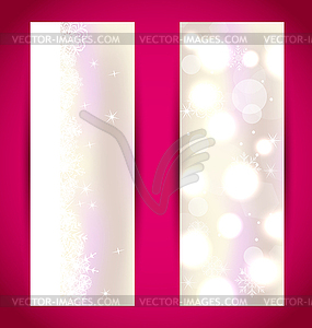 Set Christmas banners with snowflakes - vector image