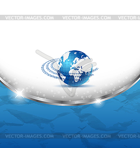 Business card with Earth planet - vector clipart