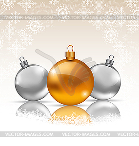 Holiday background with Christmas balls and - vector clipart