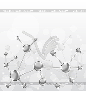 Molecular structures chain with copy space - vector clipart