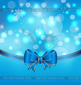 Christmas glowing packing with bow - vector image