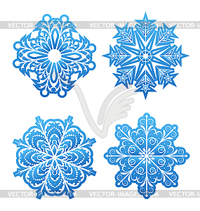 Set of variation snowflakes - vector image