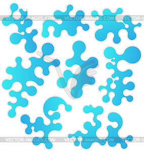 Set bluel figures stylized puzzle - vector clip art