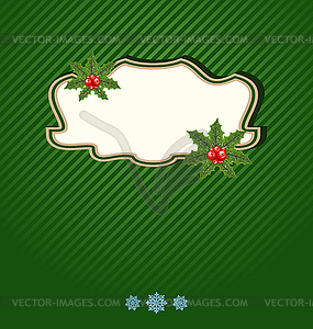 Christmas holiday card, ornamental design elements - vector image