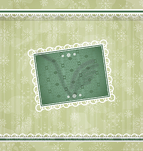 Christmas vintage frame, ornamental design elements - vector image