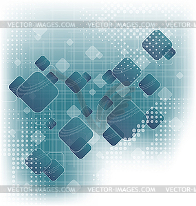 Abstract squares blank blue background - vector clip art