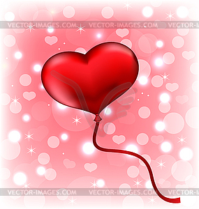 Balloon in shape of heart - vector clipart