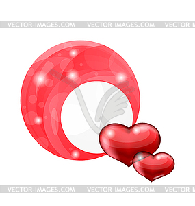 Valentine`s day bubble with red hearts - vector clipart