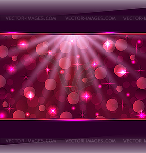 Abstract pink card with bokeh effect - royalty-free vector clipart