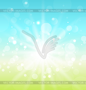 Easter nature background with lens flare - vector image