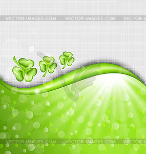 St. Patrick Day background with trefoil - vector clipart / vector image