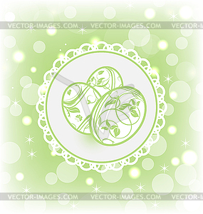 Easter card with ornate eggs - vector clipart