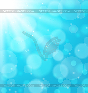 Abstract blue background with sunbeam - vector image