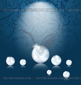 Luxury dark background with pearl reflect - vector image