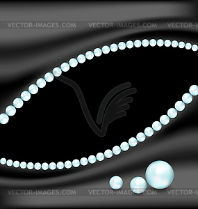 Luxury dark background with pearls - vector clip art