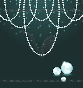 Cute dark background with pearls - vector clipart